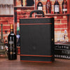 Rhinestone Double Bottle Wine Box Leather Wine Packaging Gift Box With Wine Tools, Style: Wider Orange Edge