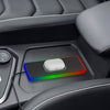 2 In 1 15W Car Mobile Phone Wireless Charger Non-slip Mat with Colorful Light USB Cable 0.3m
