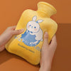 Cartoon Velvet Cover Thickened Explosion-Proof PVC Water-Filled Hot Water Bag, Color: 2000ML Yellow