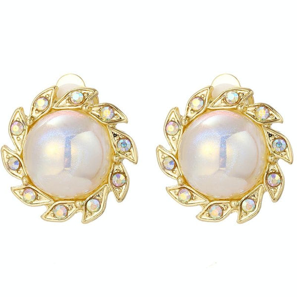 E2209-12 Colorful Pearl Baroque Earrings Pearl Ear Clip Women Without Ear Piercing