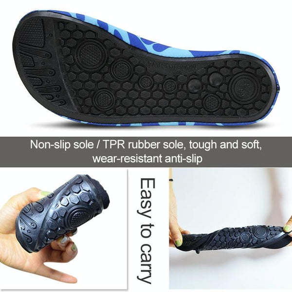 Non-slip Wear-resisting Thick Rubber Sole Diving Shoes and  Socks, One Pair, Size:L (Figured Pink)