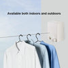 Retractable Indoor And Outdoor Clothes Wall Hanger Magic Drying Rack Balcony Bathroom Invisible Clothesline Wire Rope (Silver)