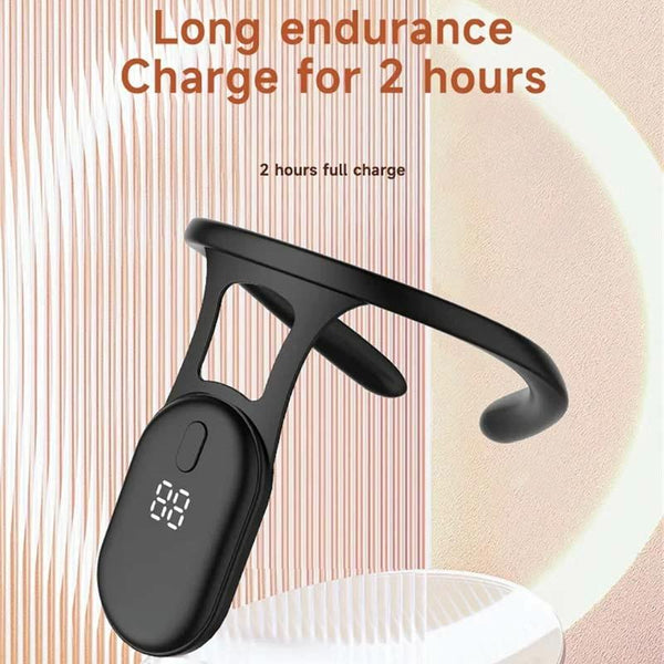 2150 Student Humpback Vibration Reminds With LCD Hanging Neck Corretor(Black)