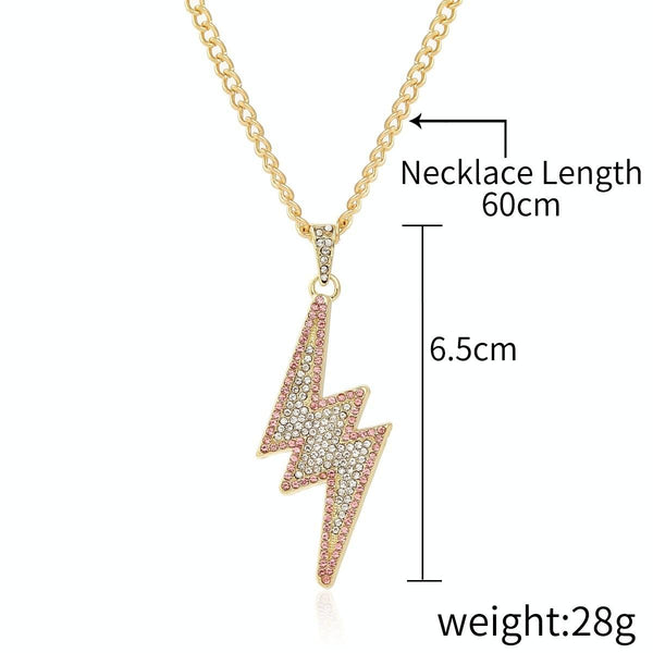 N2106-19 Lightning Exaggerated Hip Hop Style Necklace Collarbone Chains
