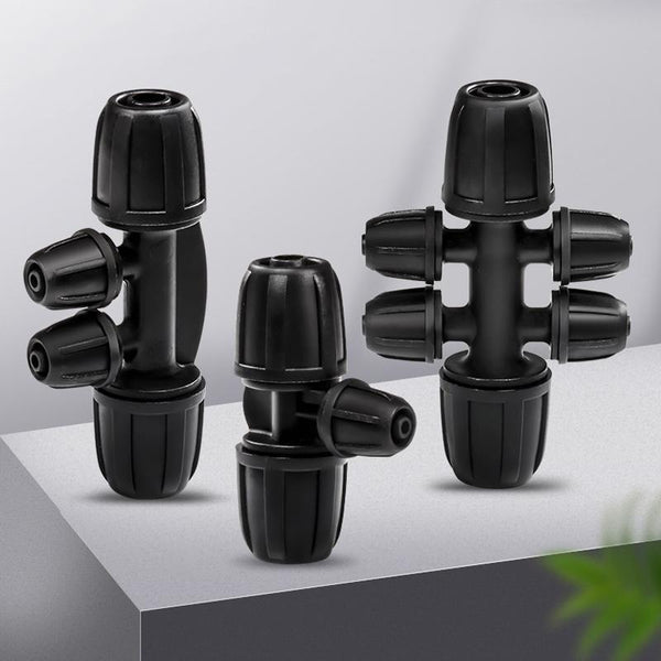 2pcs 8/11 To 4/7 Dual Locking Reducer Drip Irrigation Fittings Gardening Hose Sprinkler Connector, Model: 4 Way
