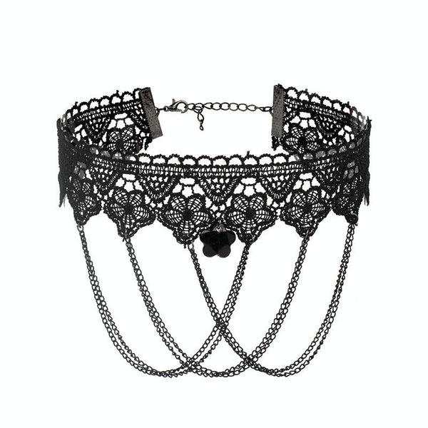 Fringe Lace Gothic Lolita Vintage Necklace,Style: 1555
