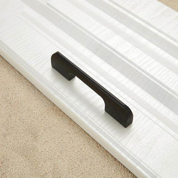 2049-128 Drawer Cabinet Door Aluminum Alloy Handle Straight Door Handle (Black)