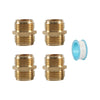 3/4GHT Brass Internal External Thread American Adapter Garden Hose Connector, : 4pcs /Pack Male & Female Adapters With Tape