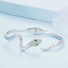 YIB058 Copper White Gold Plated Zirconium Stone Spirit Snake Guardian Open Bracelet