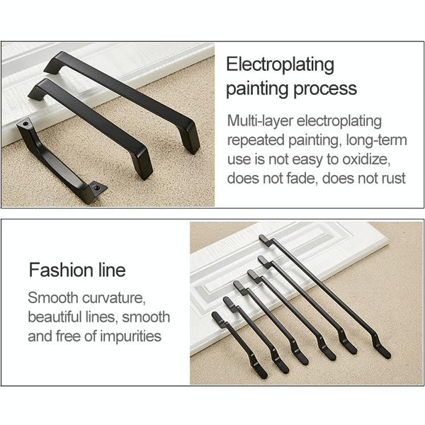 9009_192 Simple Black Drawer Cabinet Handle