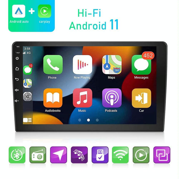 A3018 9 Inch Android Navigation CarPlay 2+64G Dual-Spindle Universal Central Control Screen Car Navigator Reversing Video Player(Standard)