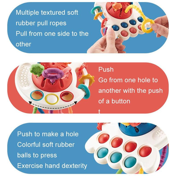 Baby Puzzle Fun Finger Pumping Toys Enlightenment Early Teaching Toys, Style: Octopus (Red)