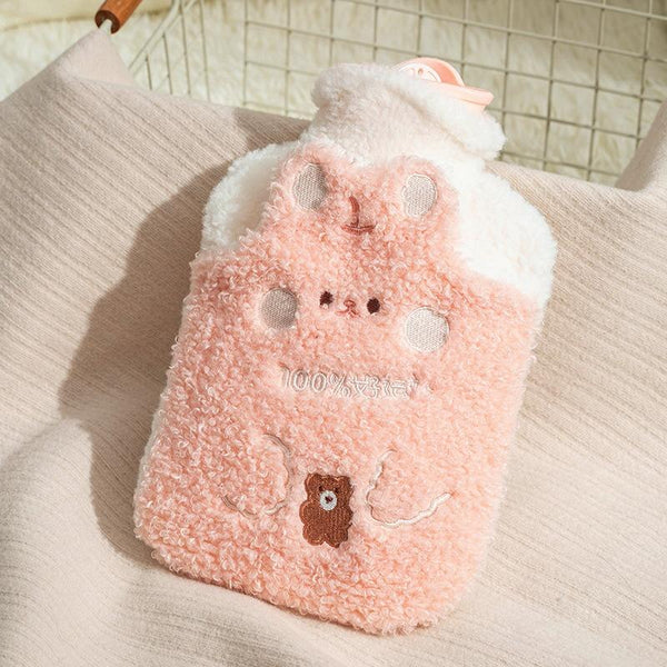 ZS103 Cartoon Plush Water-filled Explosion-proof Hot Water Bags, Spec: Intervened Pink(500ml)