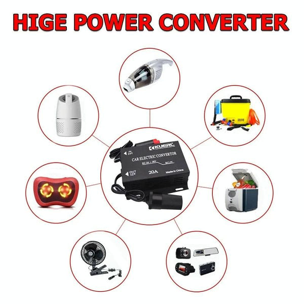 Car Audio Subwoofer Modification Cigarette Lighter Plug Power Converter Buck, Model: 24V-12V 10A