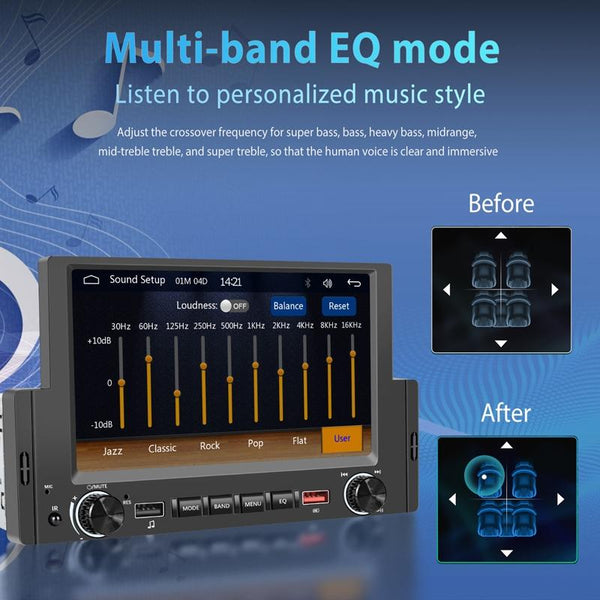 6.2 Inch MP5 Player Single Butt Universal Wired CarPlay Car Monitor, Model: Standard+12 Light Camera