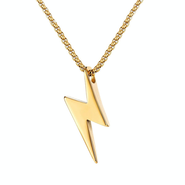 1894 Titanium Steel Men Necklace Accessories, Color: Gold Single Pendant