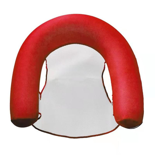 Inflatable Water Sofa Reclining Chair Floating Bed Foldable Hammock With Net(Red)