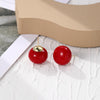 E2209-23 Red Pearl Stud Earrings Jewelry