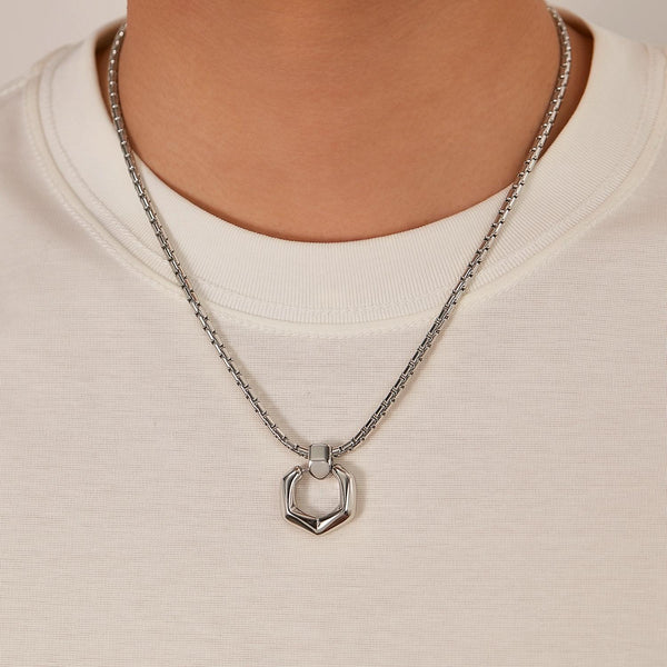 OPK GX2412 Simple Stainless Steel Geometric Pendant Necklace