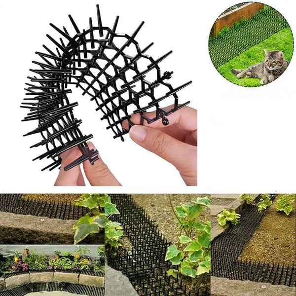 12pcs / Box Anti-Cats Barbed Spike Net Mat Sofas Gate Garden Cats Repellent Tool, Style: Without Screw(Black)