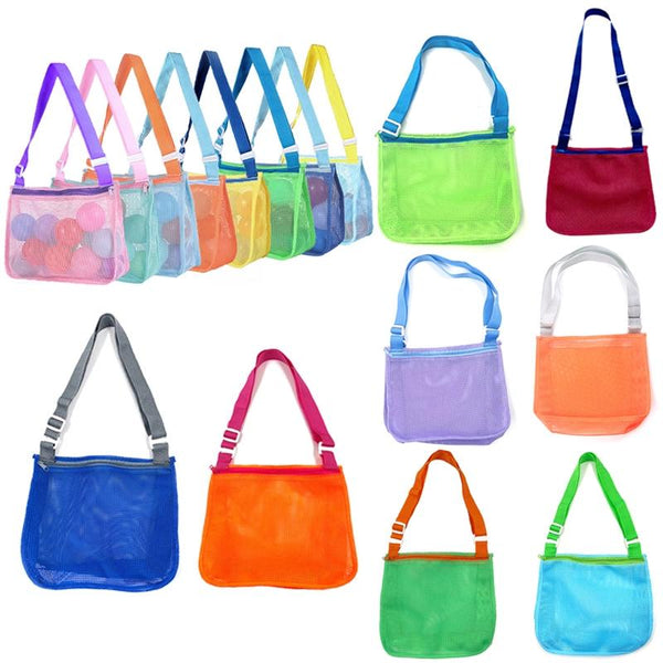 Children Shell Collection Bag Beach Toys Organizer Storage Bag(Purple Blue)