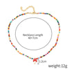 Boho Colorful Broken Natural Stone Necklace, Model: N2106-31 Color Rice Bead Mushroom