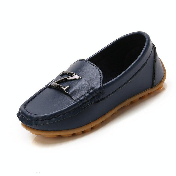 DKF-282 Lightweight Non-slip Dance Bean Shoes Children Leather Shoes, Size: 28(Deep Blue)