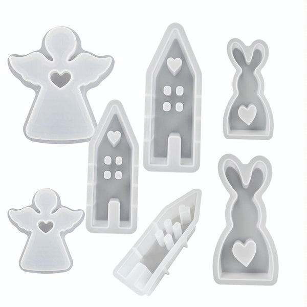 DIY Epoxy Easter Desktop Decoration Candle Silicone Mold, Spec: Angel 002