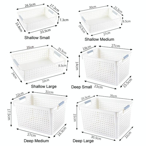 Plastic Storage Basket Desktop Sundry Organizer Frame Toys Kitchen Snacks Storage Box, Style: Shallow Small Blue