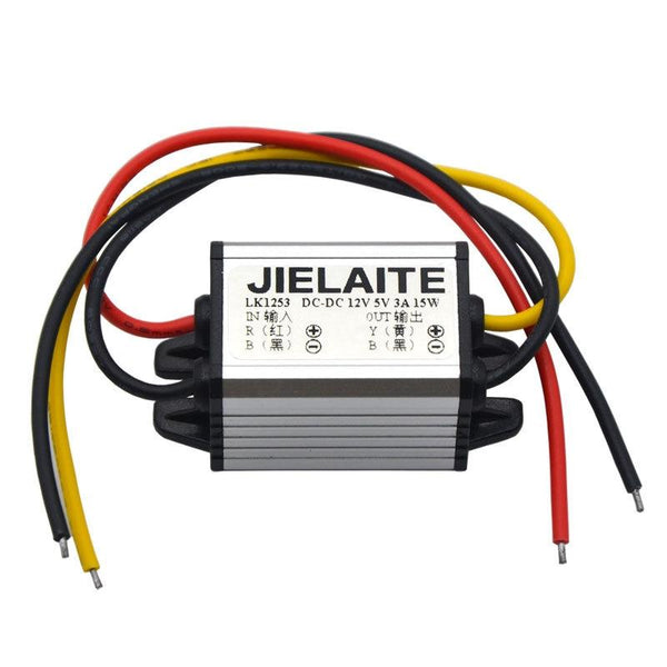 JIELAITE LK1253 15W Aluminum Alloy Intelligent Protection Waterproof Car Power Converter(12V to 5V/3A)