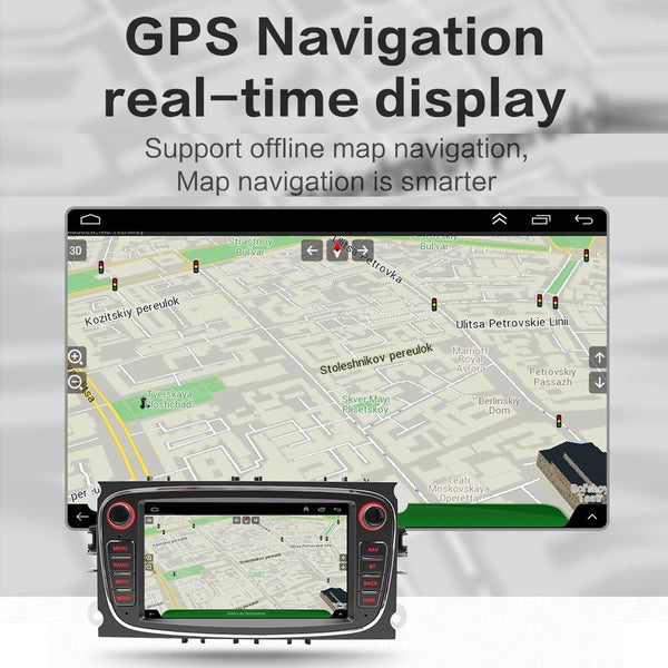 For Ford Focus 7 Inch HD Android Navigation Bluetooth RDS Radio, Size: 1+32G(Black)