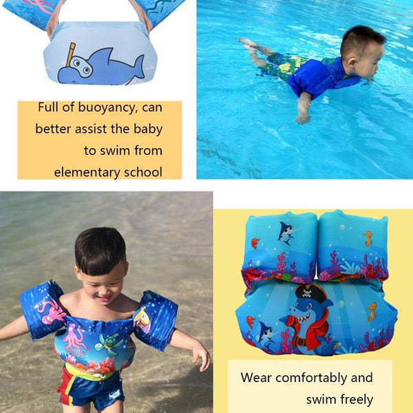 Children Swimming Foam Arm Ring Baby Swimming Equipment Floating Ring Water Sleeve Buoyancy Vest(Blue Whale)