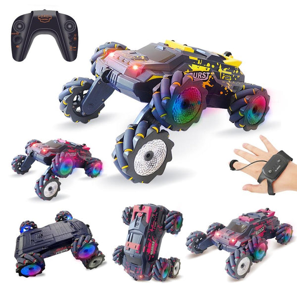 MoFun JC03P 2.4G Remote Control Six-wheeled Stunt Car, Specifications:Dual RC(Red)