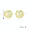 E2209-9 Yellow Symphony Round Beads Stud Earrings Jewelry