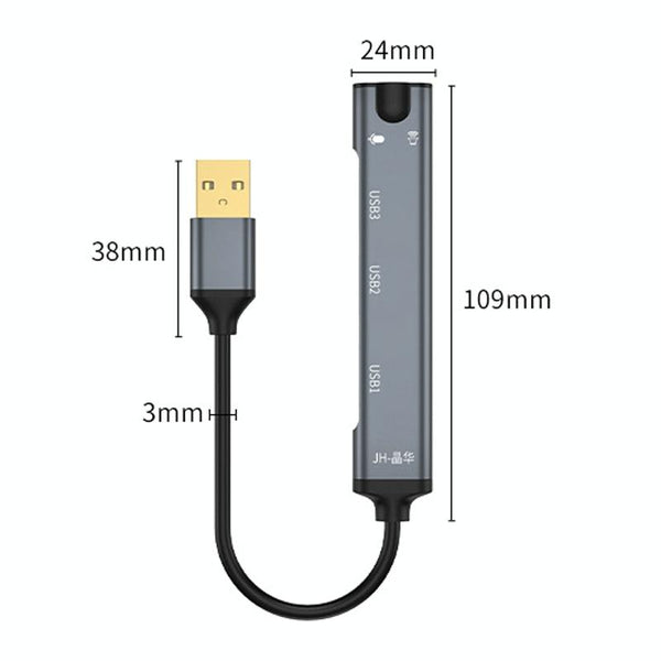 JINGHUA N800 Drive Free Sound Card Computer To Docking Station With Audio Interface, Interface: Type-C