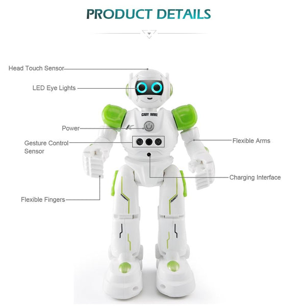 JJR/C R11 CADY WIKE Smart Touch Control Robot with LED Light, Support Waling / Sliding Mode (Green)