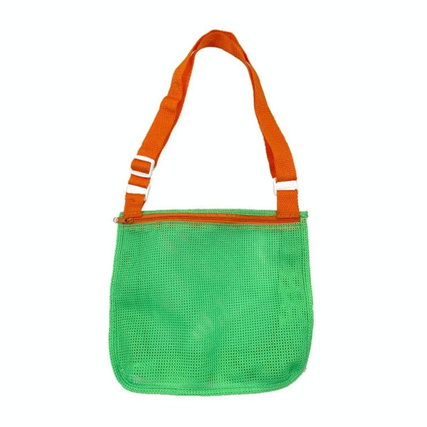 Children Shell Collection Bag Beach Toys Organizer Storage Bag(Green Orange)