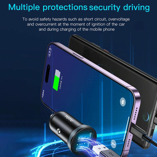 TOTU CC-3 2.1A Dual USB-A Port Car Charger(Grey)