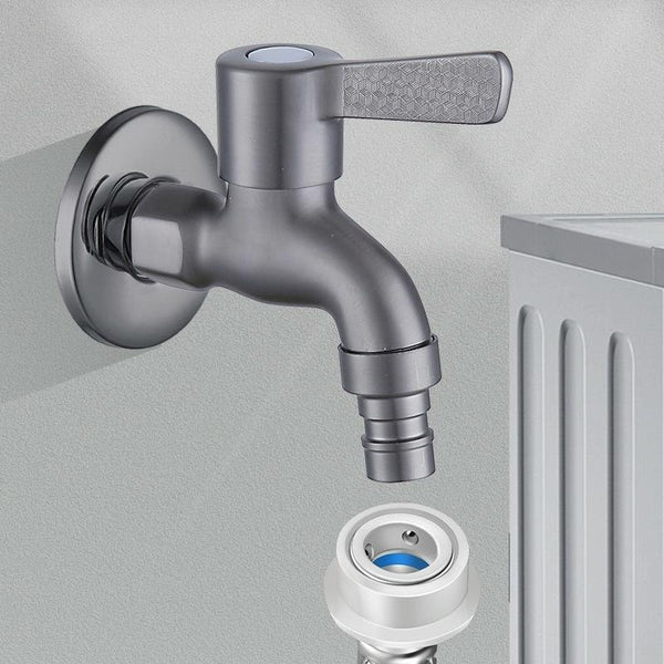 Bathroom Toilet Stainless Steel Bib Tap Wall Mounted Washing Machine Water Tap ,Spec: Medium Long Type