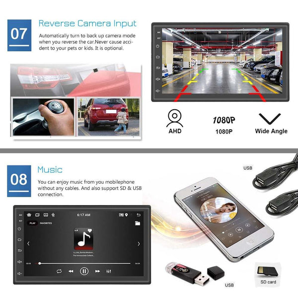 A2798 9 Inch Android WiFi 2+32G Central Control Large screen Universal Car Navigation Reversing Video Player, Style:Standard+AHD Camera