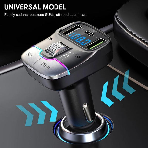 Car Bluetooth MP3 Player Fast Charging Charger(Black)