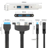USB3.0 20P F/2AF PCI Rear Baffle Cable (Black)