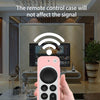 Silicone Protective Case Cover with Rope For Apple TV 4K 4th Siri Remote Controller(White)