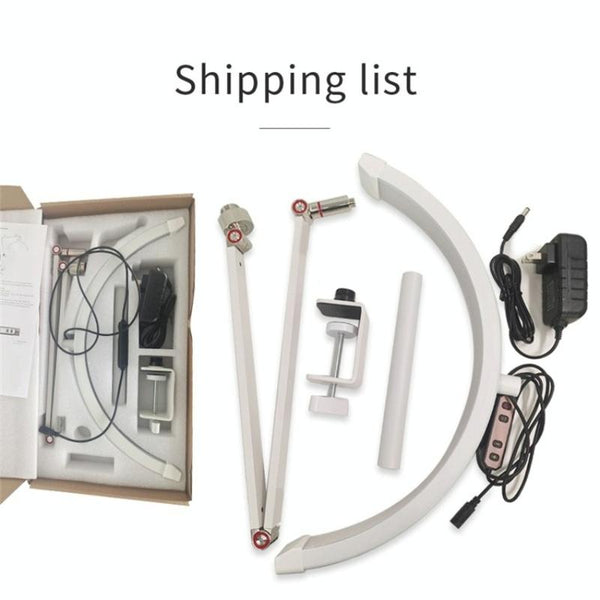 HD-M3X For Eyelash Extensions / Tattoo / Nail Art Lighting Lamp 16 inch Clip-on Half Moon Desk Lamp(UK Plug)