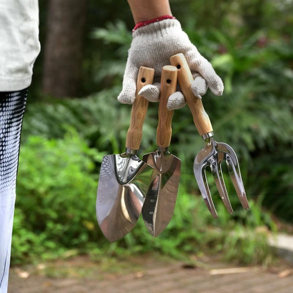 Garden Planting Shoveling Tools Thickened Wooden Handle Gardening Kit, Model: Wire Rake