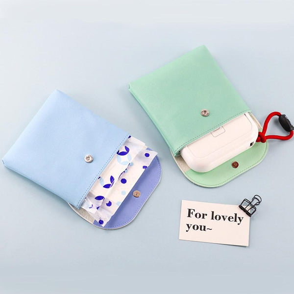 D9900 Simple Lipstick Bag PU Leather Sanitary Storage Bags(Purple)