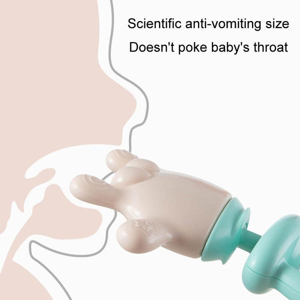 Baby Rattle Teether Soothing Teething Stick Anti-Eating Silicone Toy, Color: Yeah Gesture Cyan