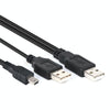 2 in 1 USB 2.0 Male to Mini 5pin Male + USB Male Cable, Length: 80 cm(Black)