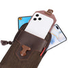 For 6-7 inch Mobile Phones Universal PU Leather + Fabric Stitching Waist Bag(Light Brown)
