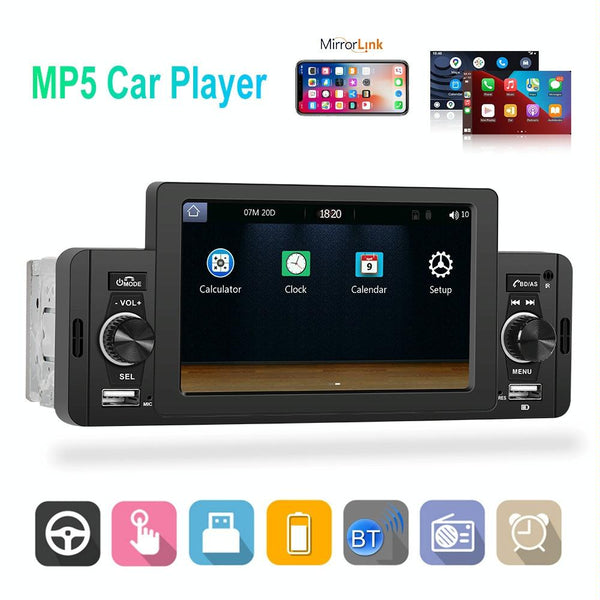 A3107 5 inches Car MP5 Wired CarPlay Universal Bluetooth Player With Microphone, Style: Standard